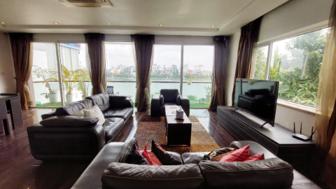 Lake view with balcony 03 bedroom apartment for rent in Tay Ho West lake