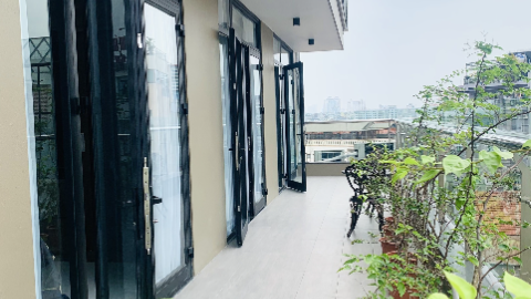 Modern big balcony 2 bedroom apartment in Truc Bach for rent