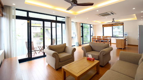 Balcony & Natural light 03 bedroom apartment for rent in Tay Ho