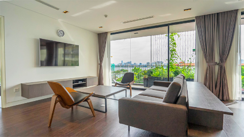 Lakeview 03 bedroom apartment for rent in Tay Ho, modern style