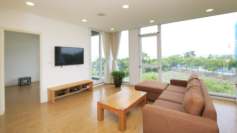 Lakeview and big rooftop 02 bedroom apartment for rent in Tay Ho