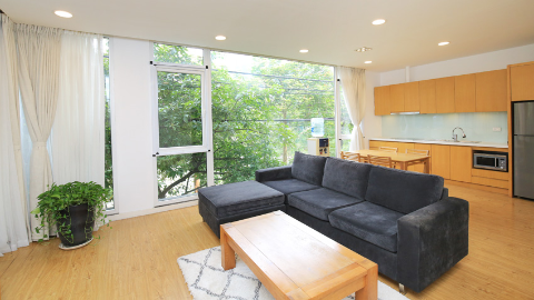 Simple style 02 bedroom apartment with green colour for rent in Tay Ho