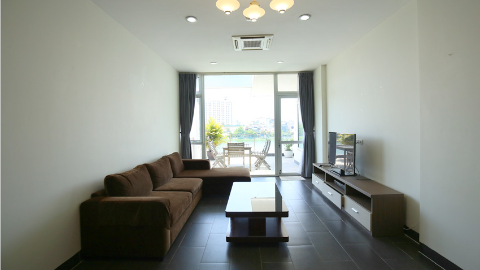 Amazing lakeview and big balcony 03 bedroom apartment for rent in Tay Ho