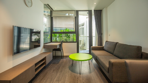 Good size and green view 01 bedroom apartment for rent in Tay Ho