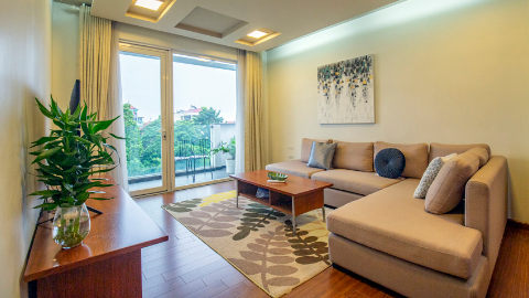 High floor and Balcony 02 bedroom apartment for rent in Tay Ho