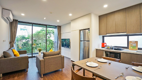Balcony with full of daylight 01 bedroom apartment for rent in Tay Ho