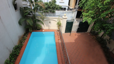 Swimming Pool and front yard 05 bedroom Villa for rent in Tay Ho, west lake