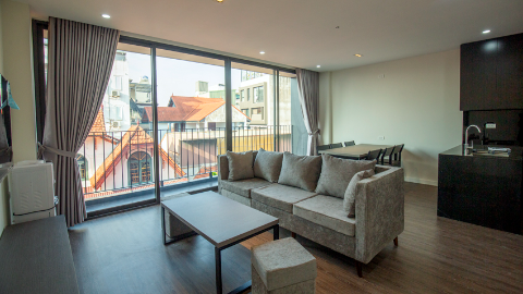New modern balcony 2 bedroom apartment in To Ngoc Van for rent