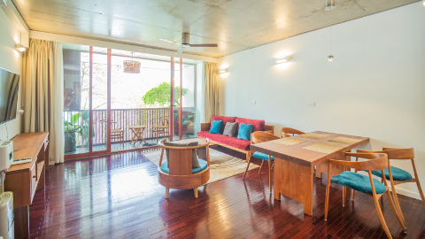 Good design with balcony 02 bedroom apartment for rent in Yen Hoa Village