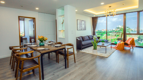 Great balcony 3 bedroom apartment in Trinh Cong Son, Tay Ho for rent