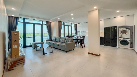 Brand new with stunning redriverview 03 bedroom apartment for rent in Tay Ho