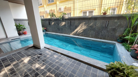 swimming pool with big balcony 03 bedroom apartment for rent in Tay Ho West lake