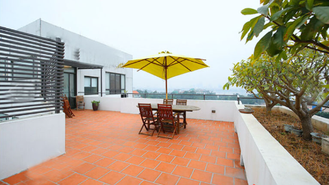 Penthouse with big terrace over lakeview 02 bedroom apartment for rent in Tay Ho West lake