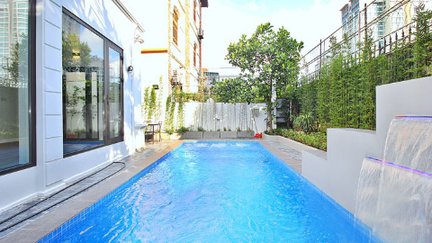 Swimming pool with garden 04 bedroom house for rent in tay ho west lake