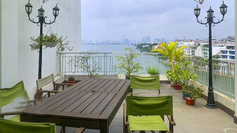 Big terrace with great lakeview 03 bedroom apartment for rent in Tay Ho West lake
