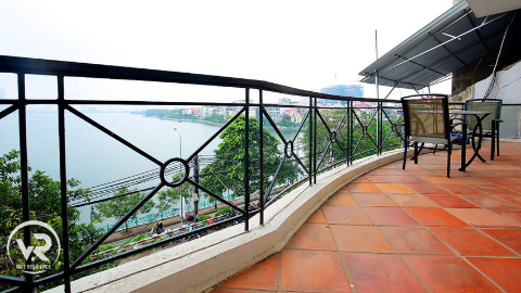 Lake view with big balcony 3 bedroom apartment for rent in Tay Ho