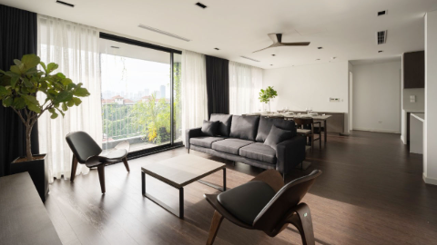 Lakeview and balcony 03 bedroom apartment for rent in Tay Ho