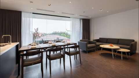 Modern concept with balcony 02 bedroom apartment for rent in Tay Ho West lake
