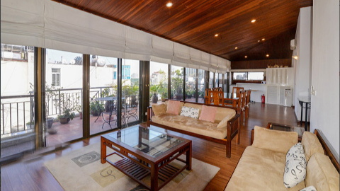Big terrace with lakeview 02 bedroom apartment for rent in Truc Bach Ba Dinh