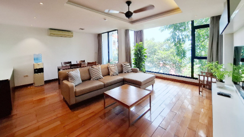 Green view with balcony 02 bedroom apartment for rent in Truc Bach Ba Dinh