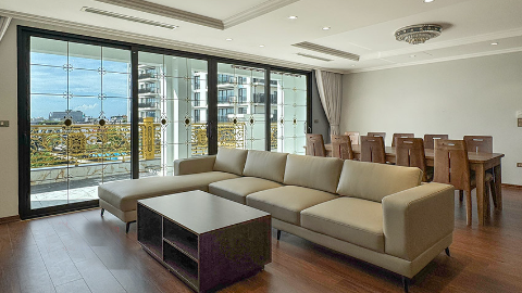 Brandnew with balcony 04 bedroom apartment for rent in tay ho West lake