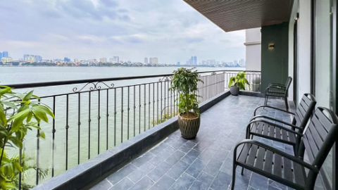 Lakeview with balcony 03 bedroom apartment for rent in Tay Ho West lake Ha noi