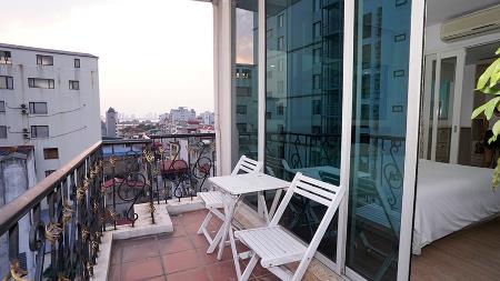 One bedroom apartment rent near Truc bach for rent, with balcony