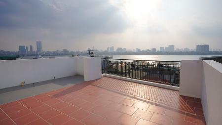Lake view Terrace apartment rent in Tay Ho, 02 Bedrooms, modern