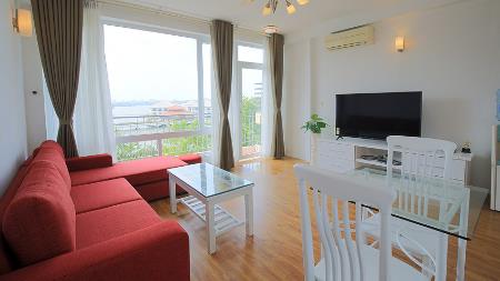 Lake view and spacious 01 bedroom apartment for rent in Tay Ho, with balcony