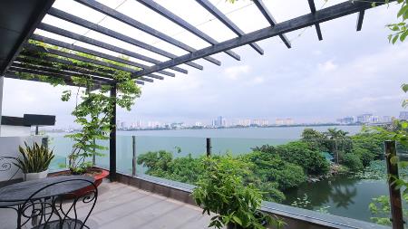 Big terrace with lake view 02 bedroom apartment for rent in Tay Ho