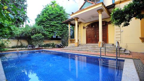 Swimming pool villa for rent in Tay Ho with 06 bedroom & covered green tree